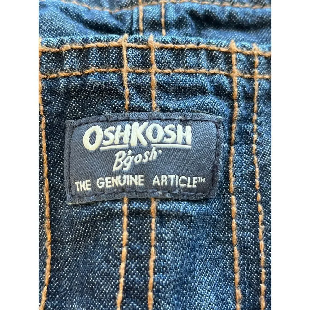 Osh Kosh B'gosh Unisex 2T Toddler Blue Jean Overalls Lining Classic Picture